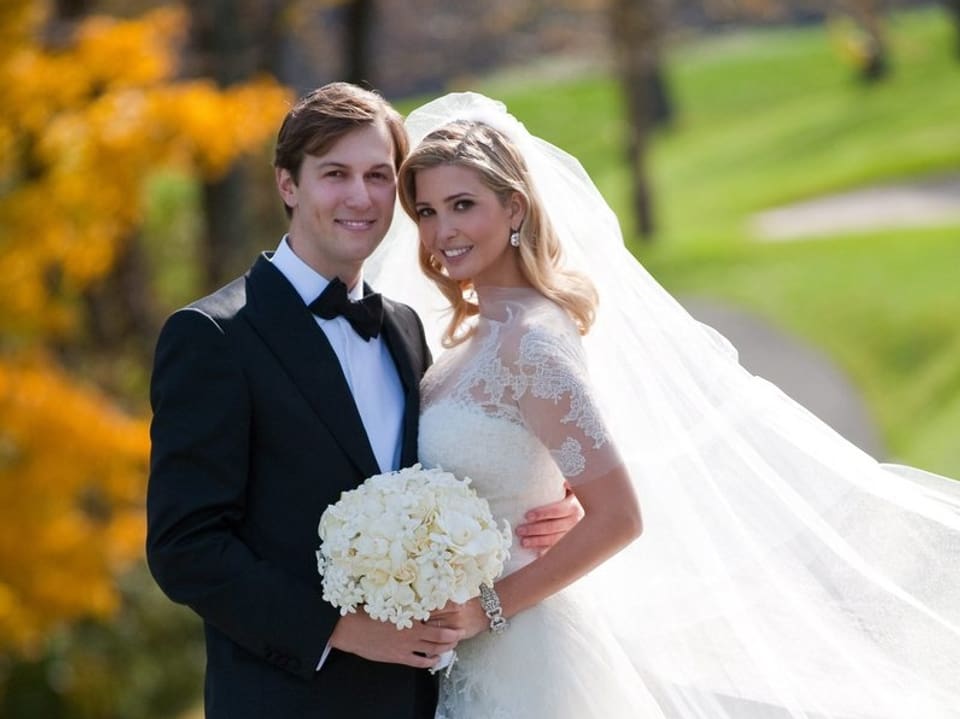 Jared Kushner und Ivanka Trump auf ihrer Hochzeitsfotografie.