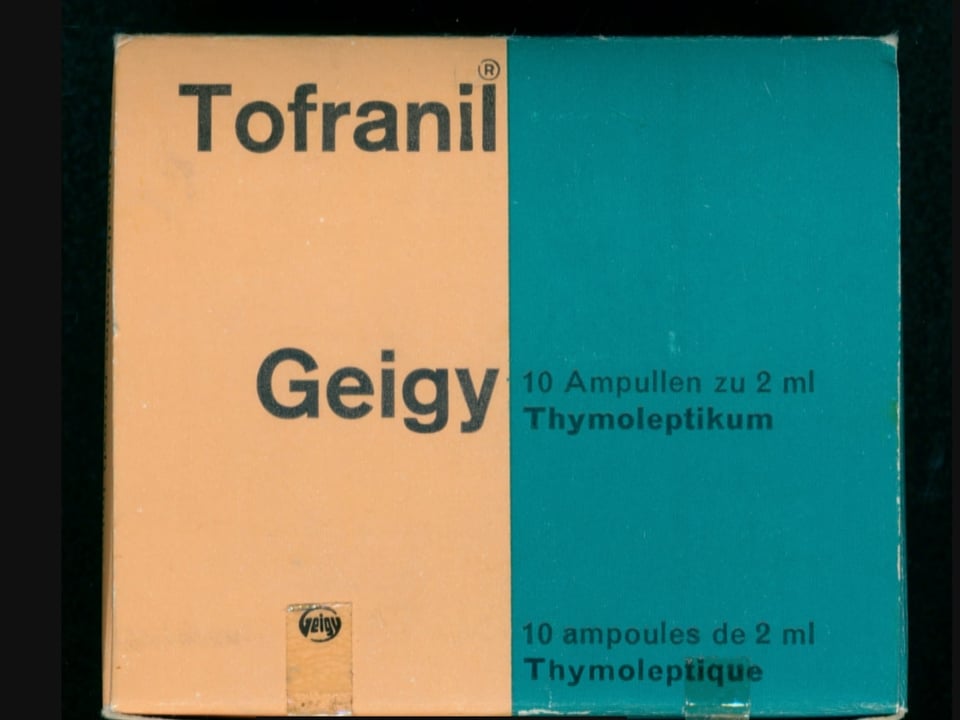 1958 brachte Geigy den Wirkstoff Imipramin unter dem Namen Tofranil auf den Markt – es gilt als erstes Antidepressivum. 