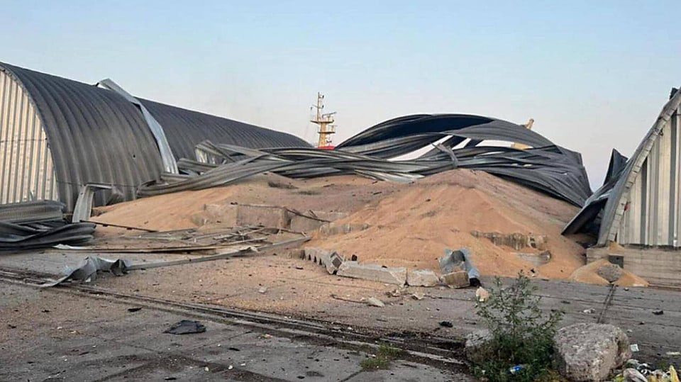 Zerstörte Getreidelagerhalle in Odessa.