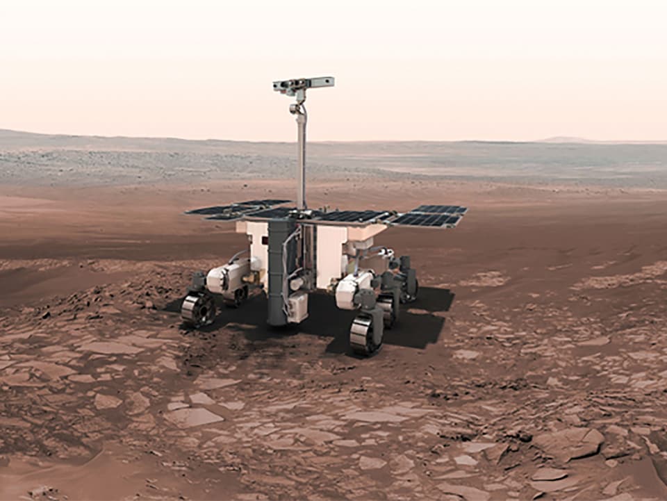 Grafik: Der ExoMars-Rover auf dem Mars