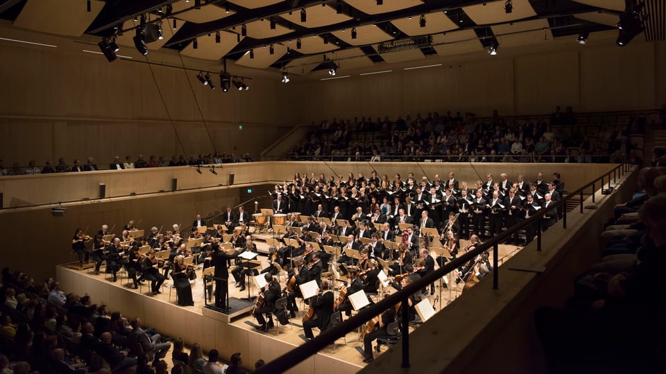 Blick auf das Tonhalle Orchster.