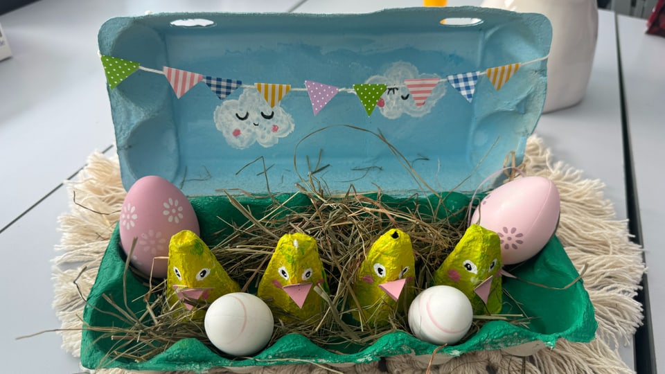 Basteln mit Kinder, Bastelanleitung, Ostern, Osterhase, Osternest, Osternest basteln