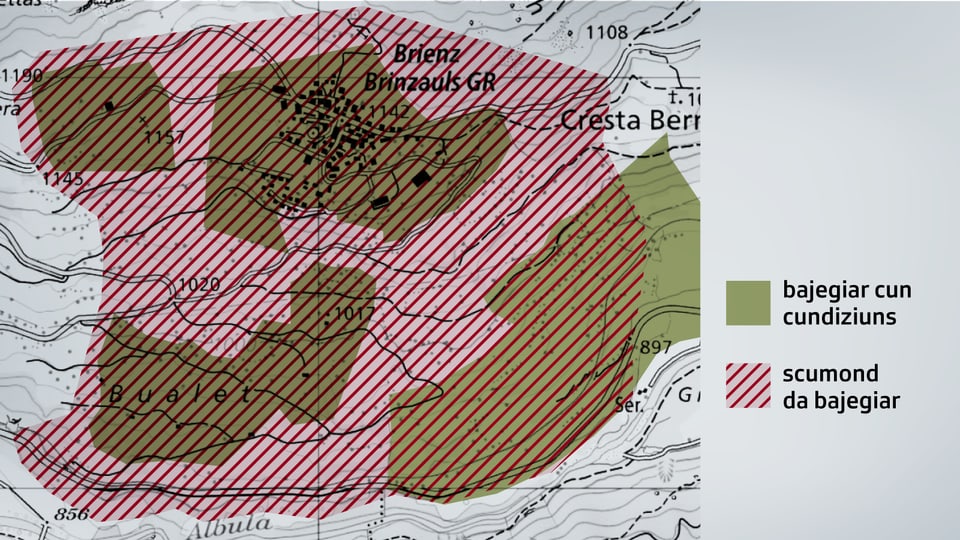 La nova zona cotschna che cumpiglia l'entir vitg da Brinzauls. 