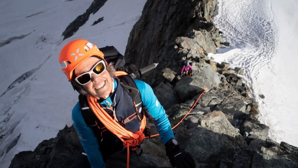 Bergsteigerin Rita Christen auf dem Piz Palü in Graubünden