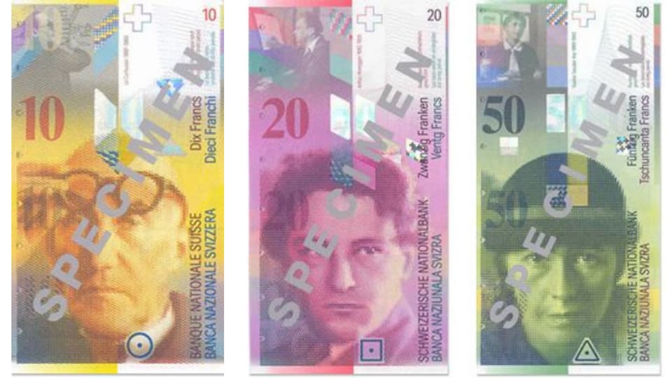 Schweizer Banknoten von 1995.