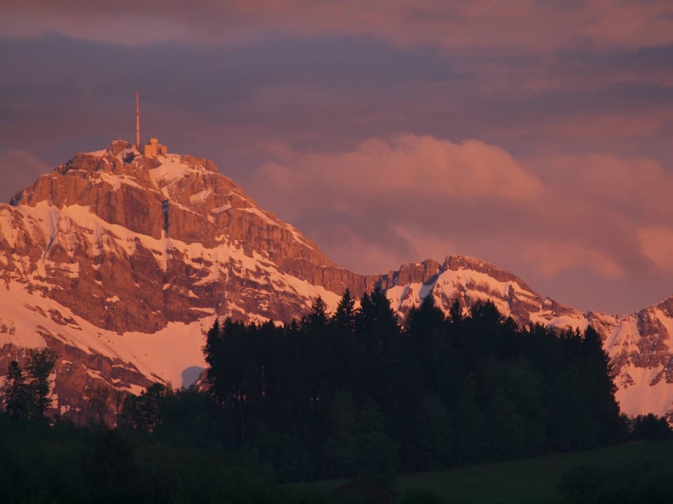 Der Sänstis im Abendlicht.