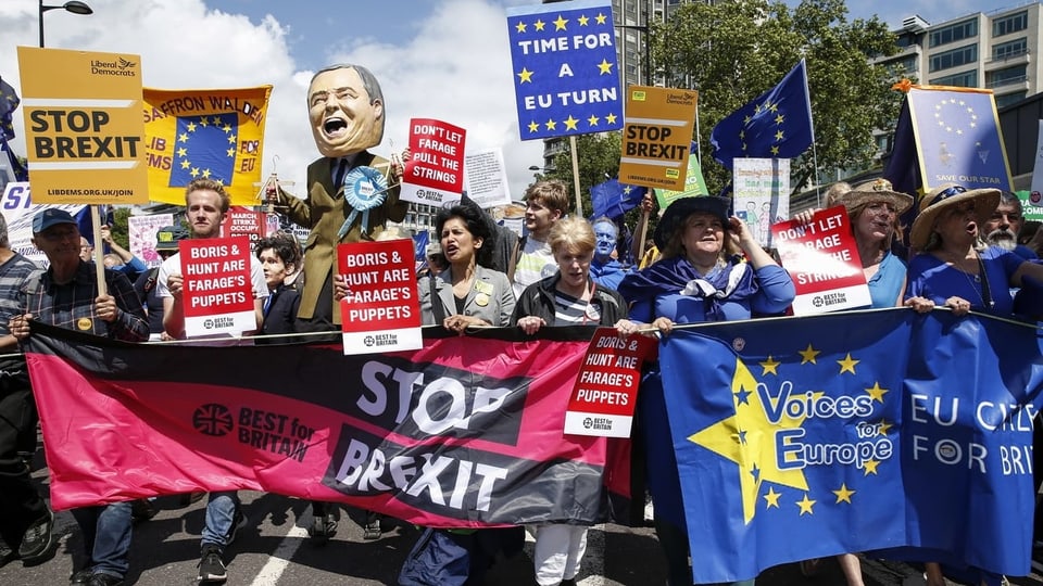 Demonstranten gegen den Brexit