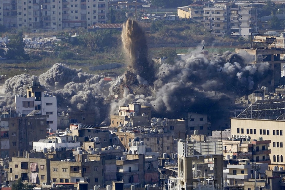 Bombeneinschläge in südlichen Vororten Beiruts im Libanon.