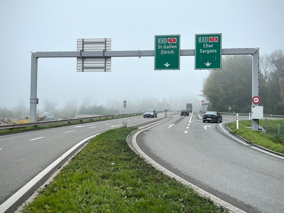 Autobahneinfahrt St. Margrethen. 