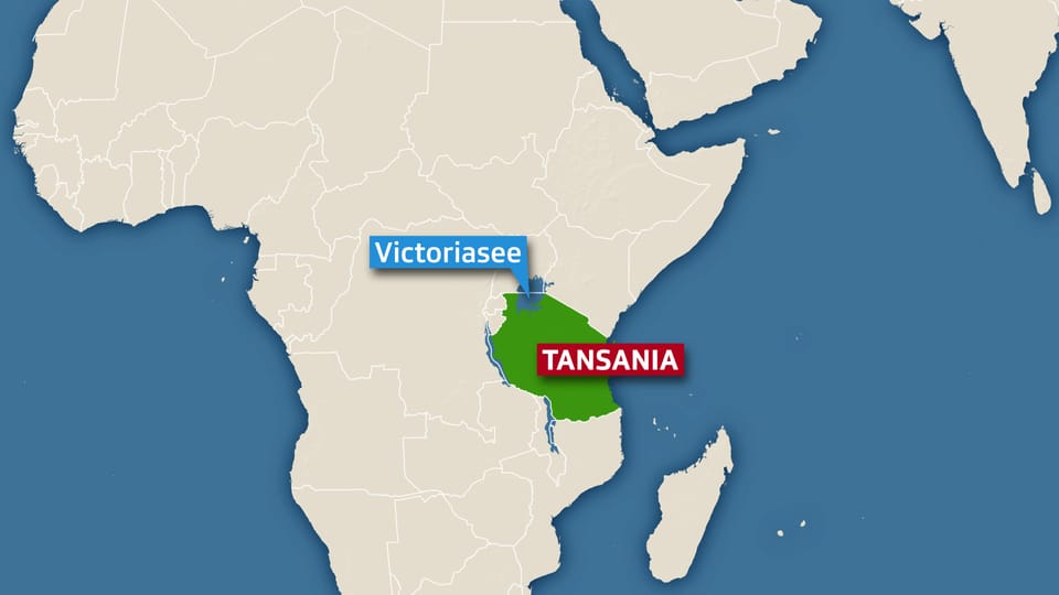 Karte von Tansania. 