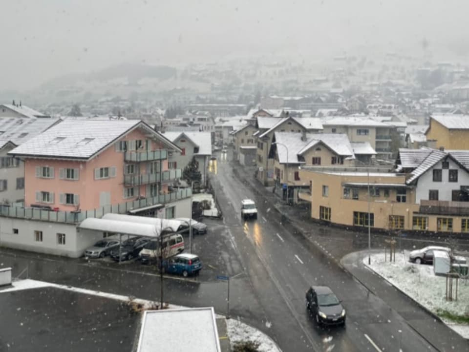 Schnee auf den Dächern