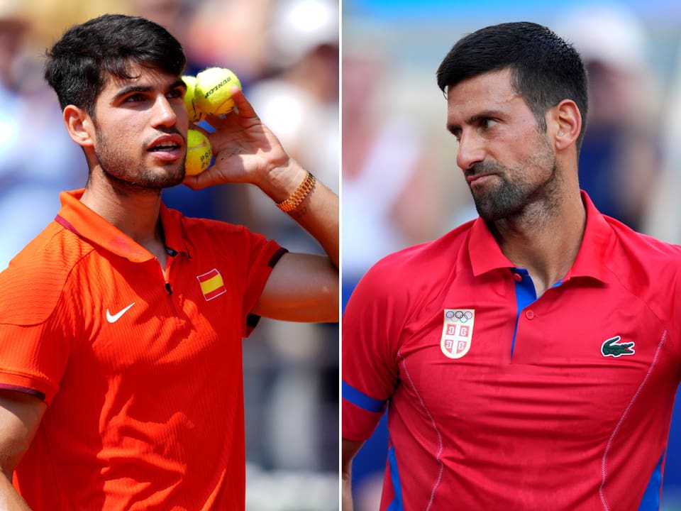 Carlos Alcaraz und Novak Djokovic.