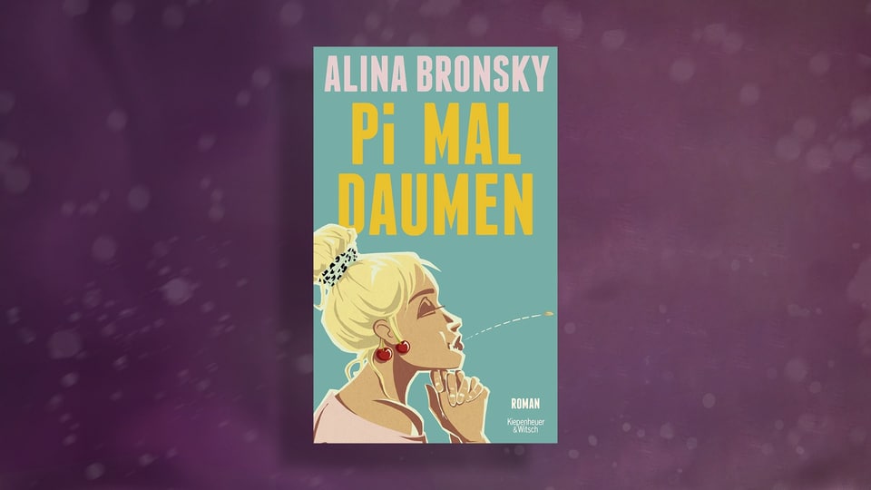 Buchcover von 'Pi Mal Daumen' von Alina Bronsky, Frau mit Daumen im Mund.