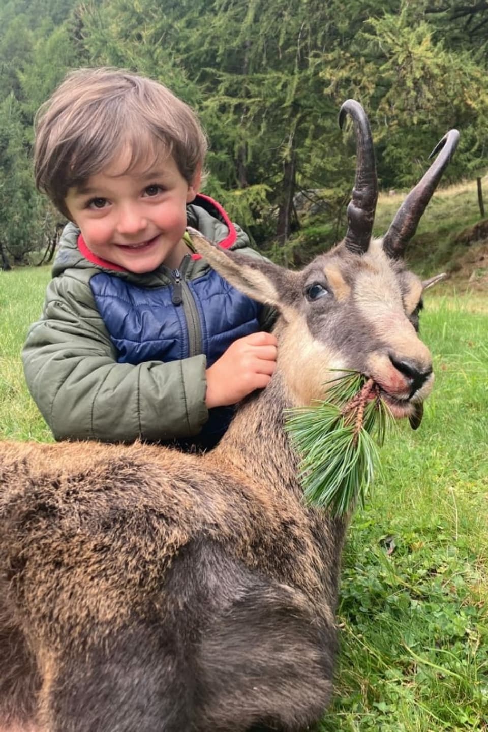 Kind mit Gämsbock