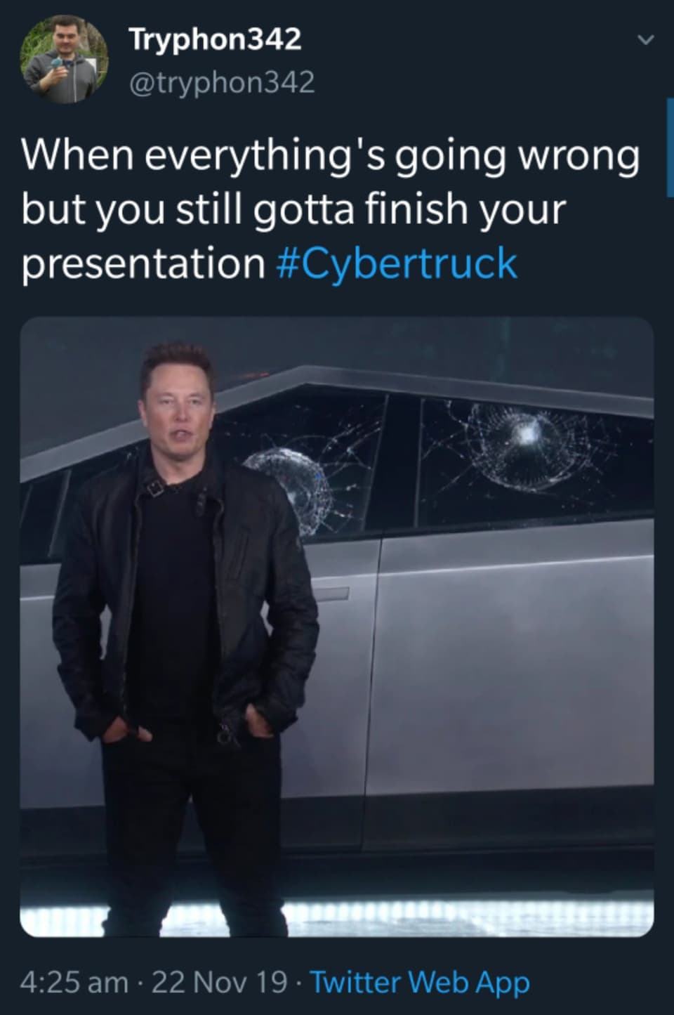 Elon Musks Cybertruck: Präsentation: Shit happens.