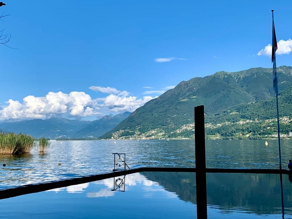 Blick auf die überschwemmte Terrasse.