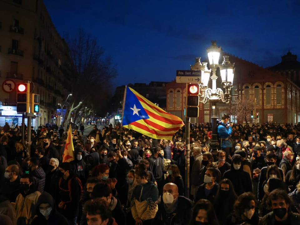 Demonstration in Barcelona im Februar 2021