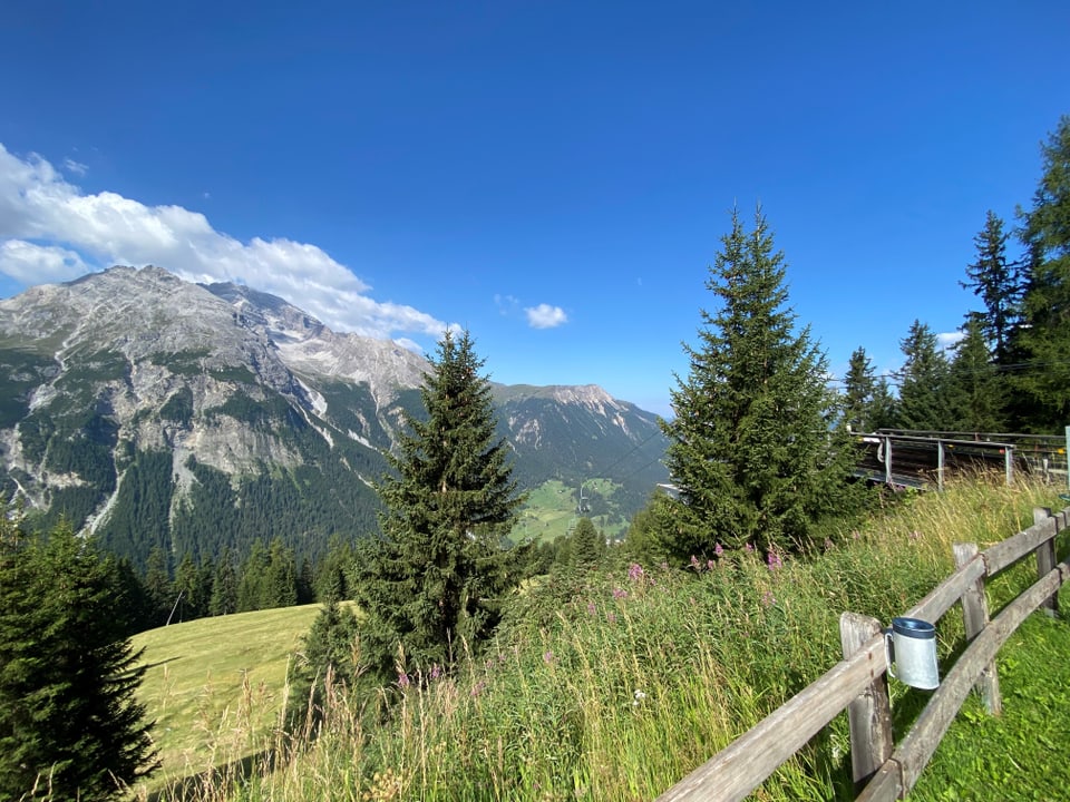 Vista davent da la staziun Pros Darlux.