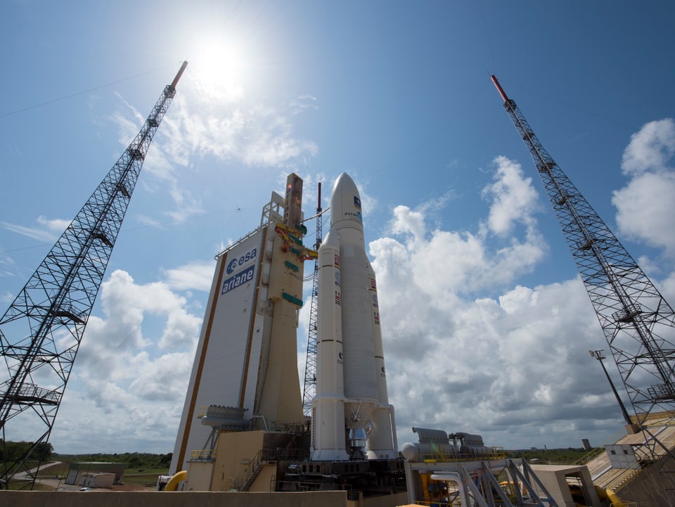 Rakete von der ESA bereit für den Start. 