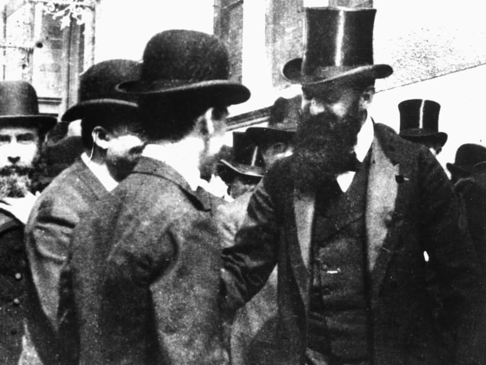 Theodor Herzl nach dem Besuch der Synagoge in Basel.