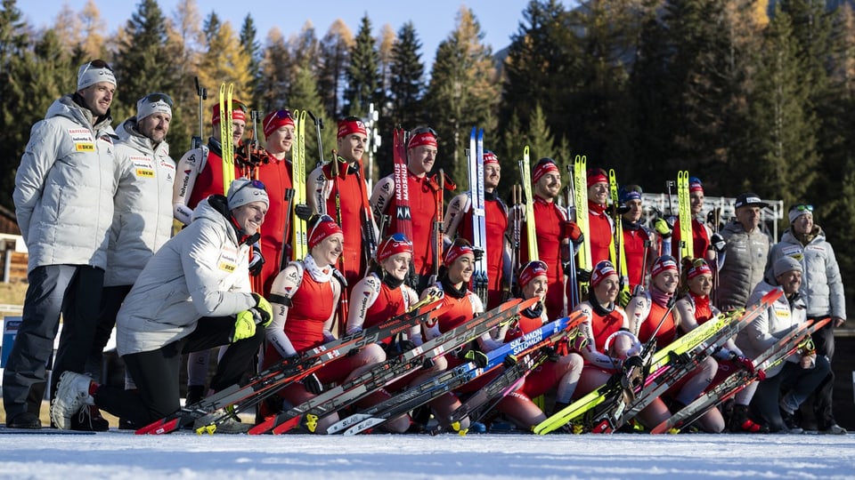 Die Schweizer Biathlon-Nationalmannschaft.