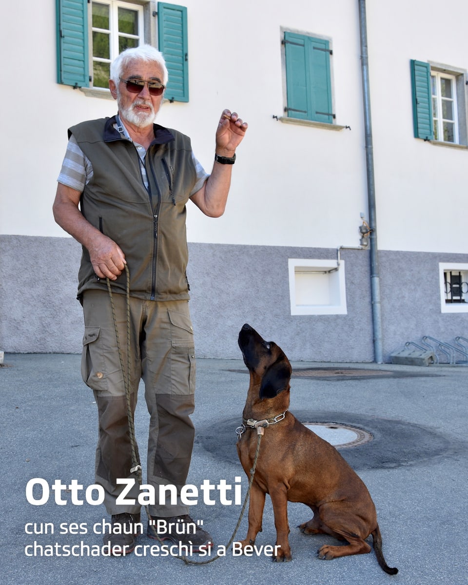 purtret da Otto Zanetti e ses chaum "Brün" 