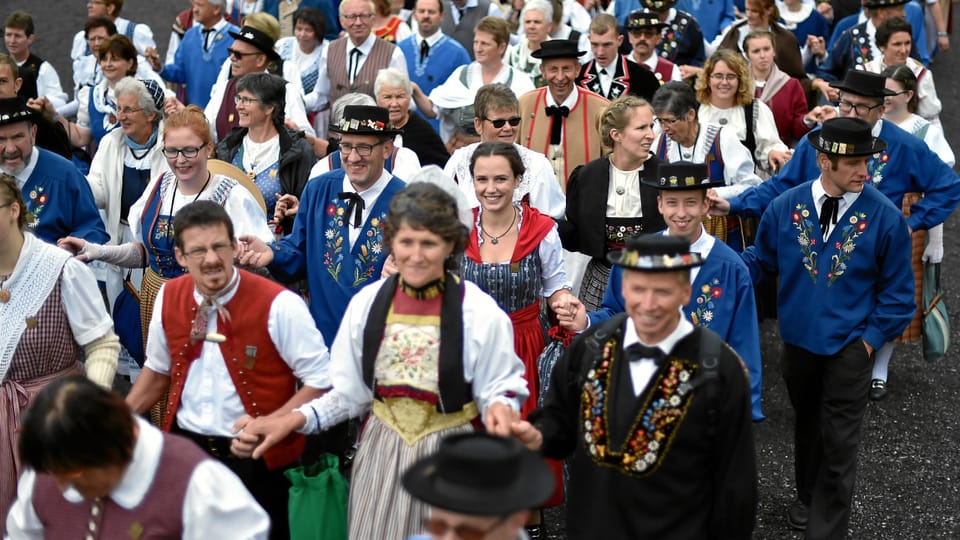 Teilnehmende des Eidgenössischen Trachtenfests 2017 in Interlaken