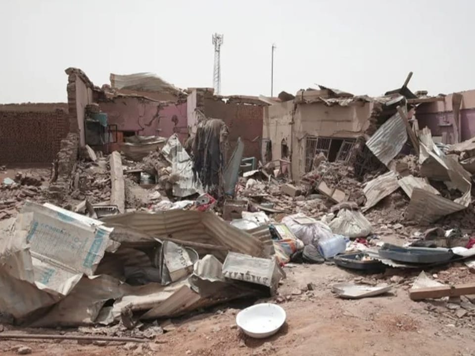 Zerstörte Häuser in Sudan.