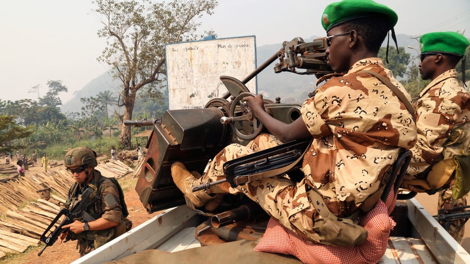 Soldaten aus dem Tschad bei einem Einsatz der Afrikanischen Union.