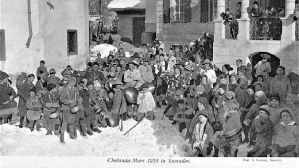 Chalandamarz – die Bündner Tradition – in Samedan im Jahr 1924