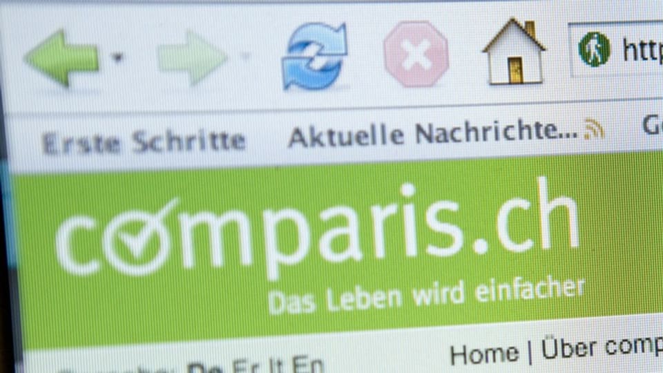 Website von Comparis: Comparis. Das Leben wird einfacher