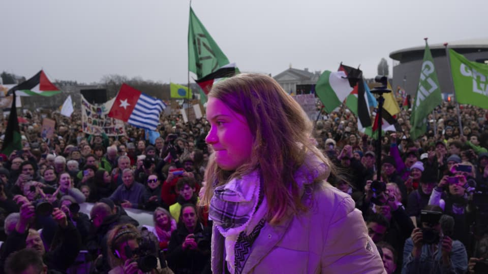 Greta Thunberg wurde von Klimaaktivistin unterbrochen, weil sie ihre Solidarität mit den Palästinensern bekundete.
