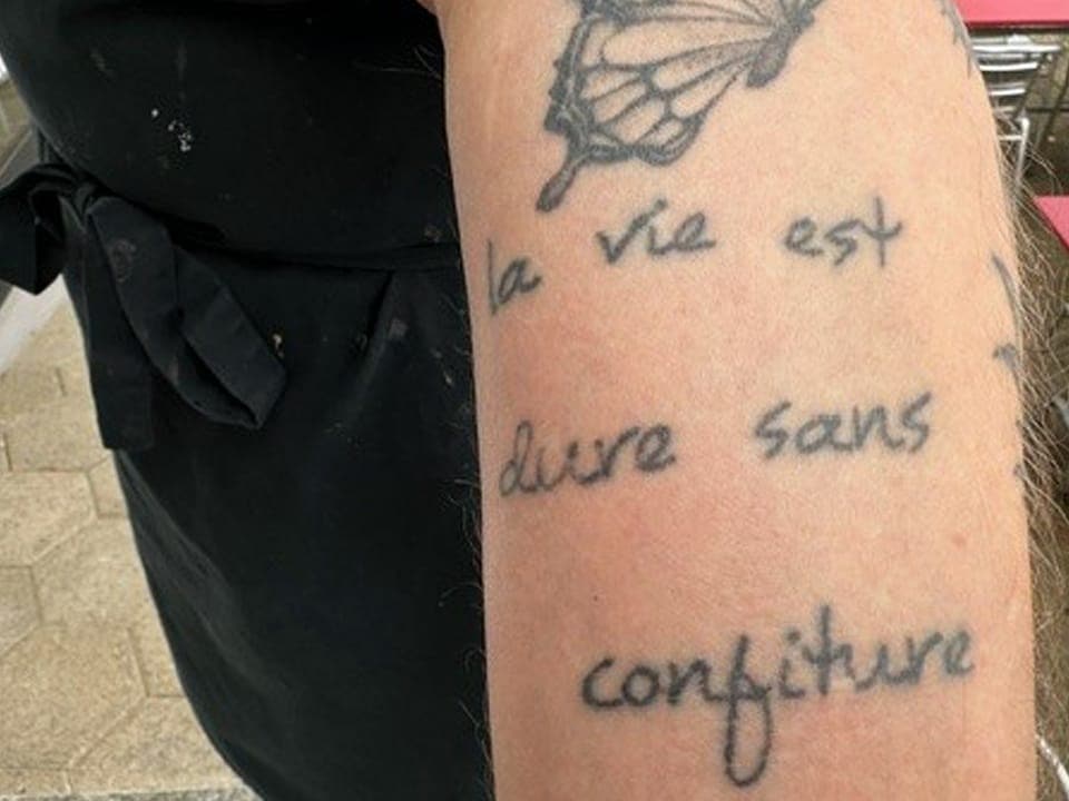 Tattoo «La vie est dure sans confiture»