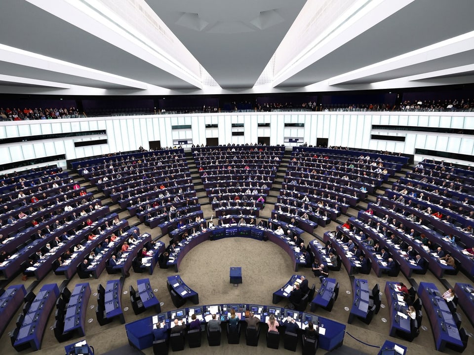 Parlamentssaal der EU-Parlaments.