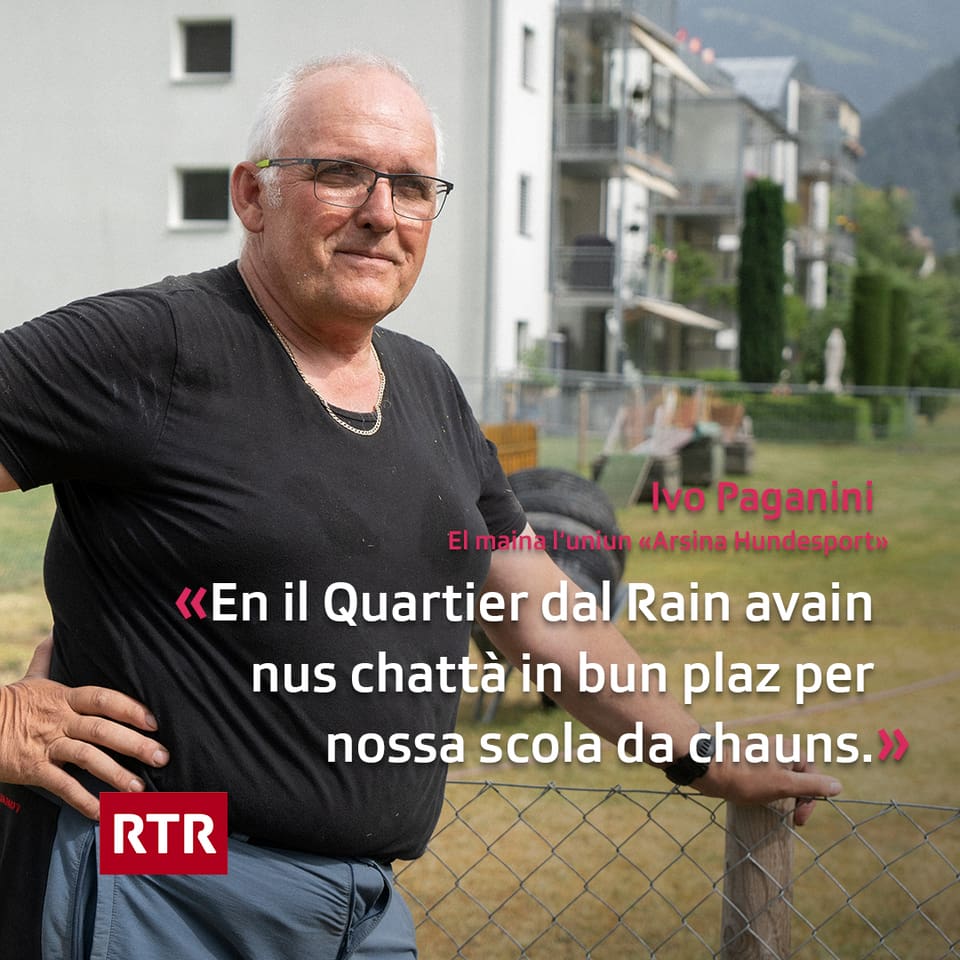 Ivo Paganini maina la scola da chauns “Arsina Hundesport” giudim il Quartier dal Rain, gist sper ils schrebertins gia dapi l’onn 2010. El declera ch’era ils abitants da la citad vegnian gugent a l'ur da la citad a giudair la natira cun lur chauns. Uschia è cler, il Quartier dal Rain n’è betg in quartier da, mabain in per chauns.