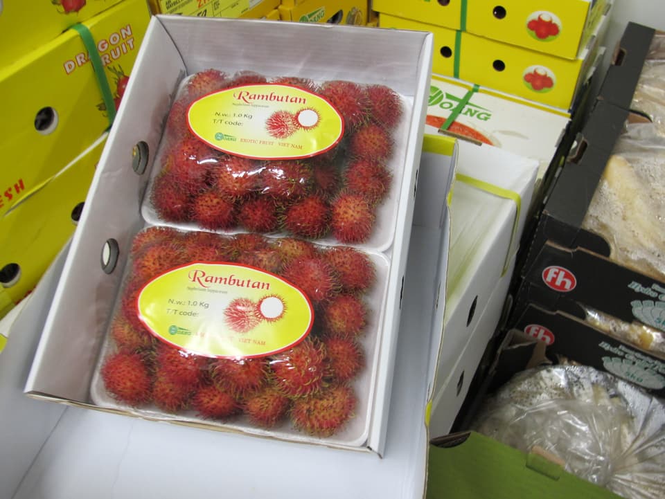 Asiatische Frucht Rambutan.